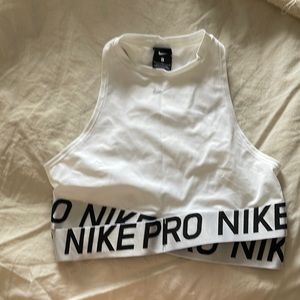 White Nike Cropped Tank